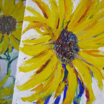 Isabelle Bonzom, Tournesols I et II, Sunflowers I and II, buon fresco